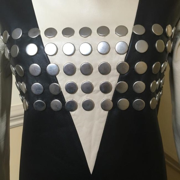 CK Collection Studded Leather dress Authentic sz 8 - Picture 5 of 8